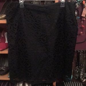 Black Lace Pencil Skirt